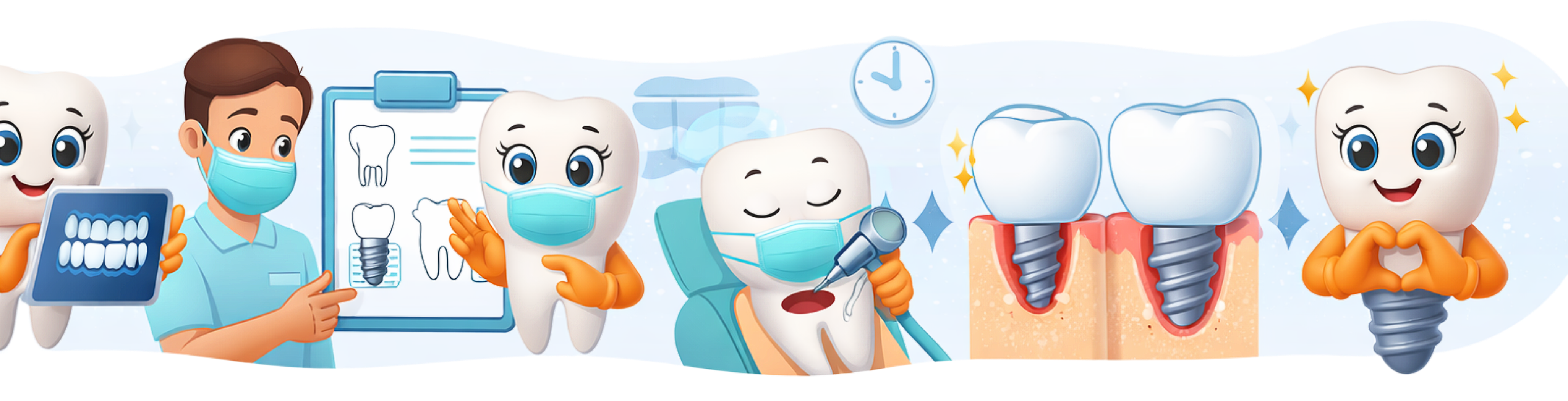 этапы имплантации зубов