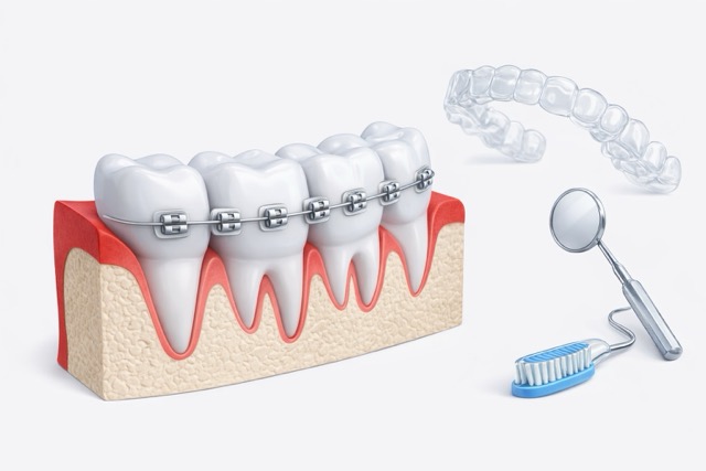 Установка брекетов для исправления прикуса