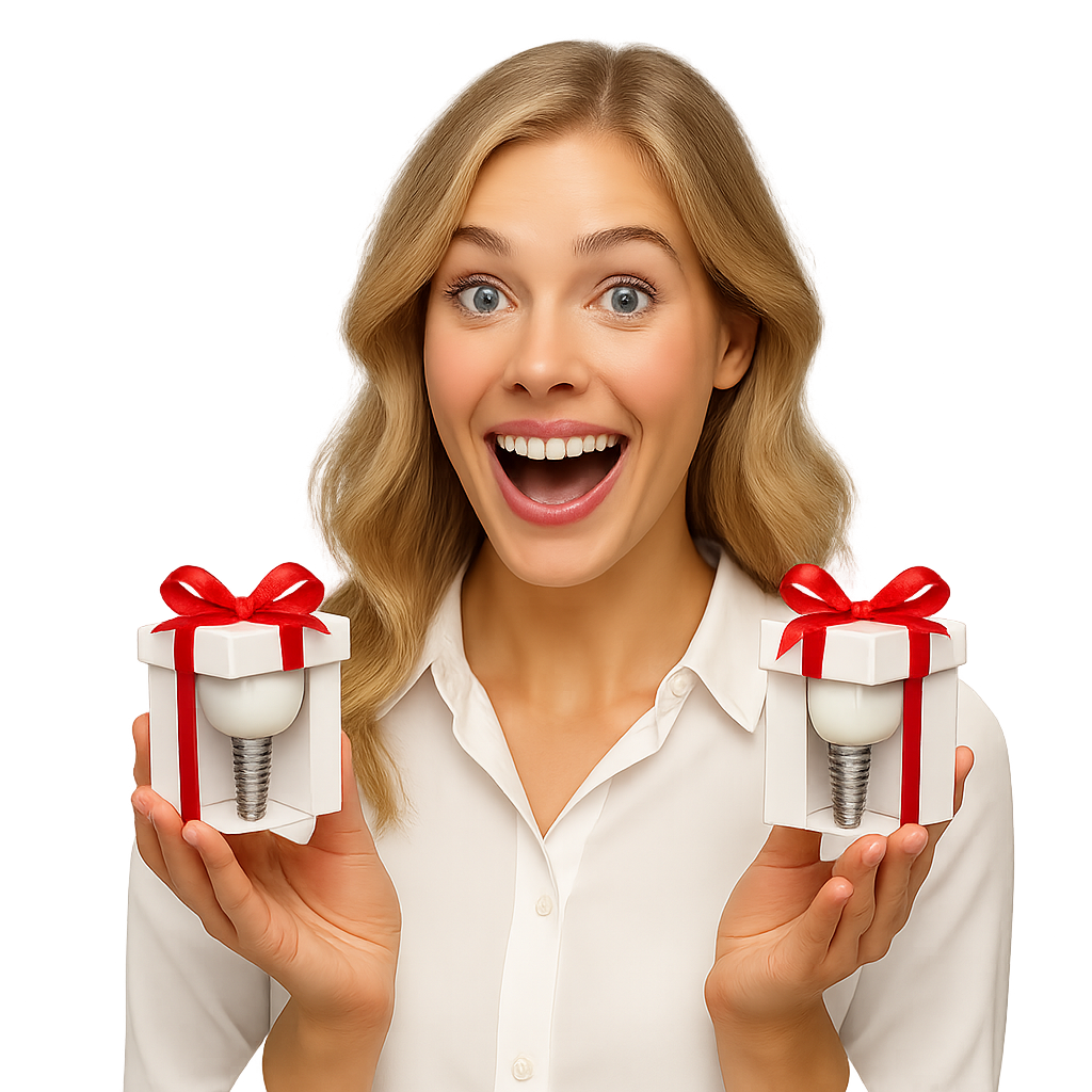 <span style="color: #FF1616;">АКЦИЯ!</span></br><span style="color: #FF1616;">Имплантация:</span>