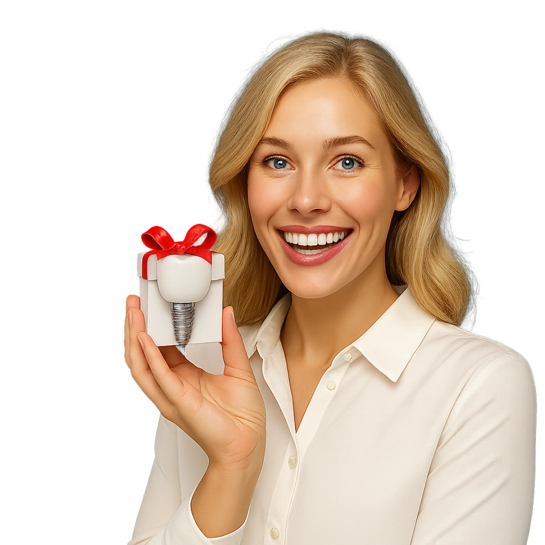 <span style="color: #FF1616;">Супервыгодная акция!</span></br><span style="color: #0030ae;">При установке имплантата</span>